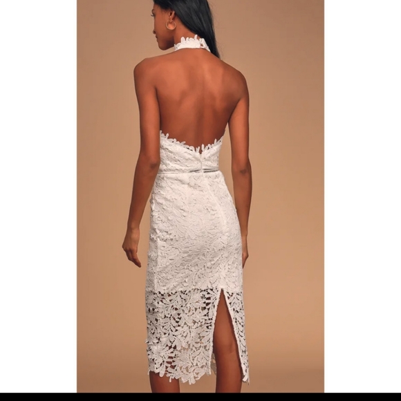 LULU'S | Divine Destiny Lace Midi Swan Dress white sz XS - Picture 3 of 10